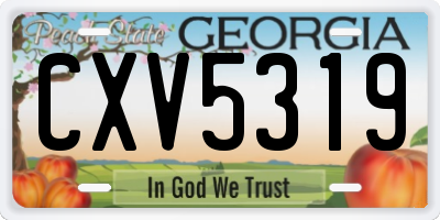 GA license plate CXV5319