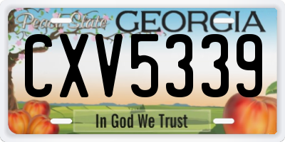 GA license plate CXV5339