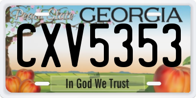 GA license plate CXV5353