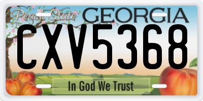 GA license plate CXV5368