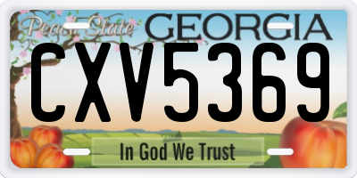 GA license plate CXV5369