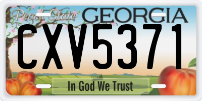 GA license plate CXV5371