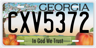 GA license plate CXV5372