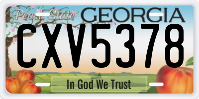 GA license plate CXV5378
