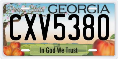 GA license plate CXV5380
