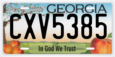 GA license plate CXV5385