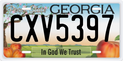 GA license plate CXV5397