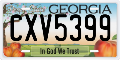 GA license plate CXV5399