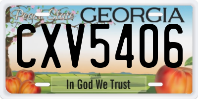 GA license plate CXV5406