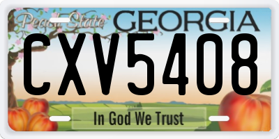 GA license plate CXV5408