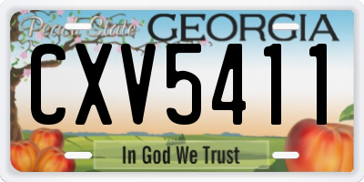 GA license plate CXV5411