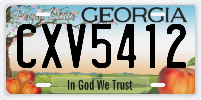 GA license plate CXV5412
