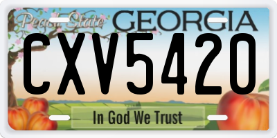 GA license plate CXV5420