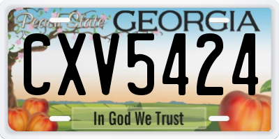 GA license plate CXV5424