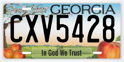 GA license plate CXV5428