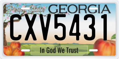 GA license plate CXV5431