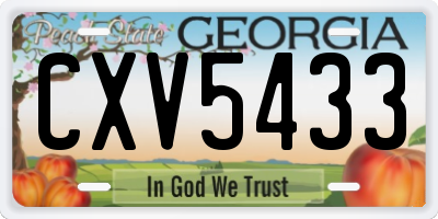 GA license plate CXV5433