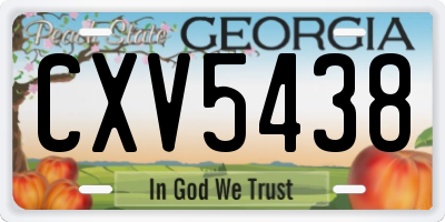 GA license plate CXV5438