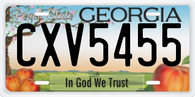 GA license plate CXV5455