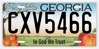 GA license plate CXV5466