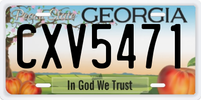 GA license plate CXV5471