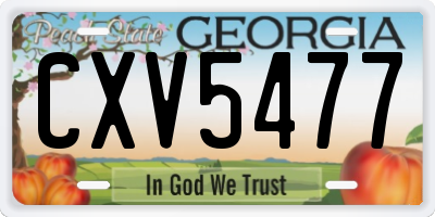 GA license plate CXV5477