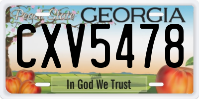 GA license plate CXV5478