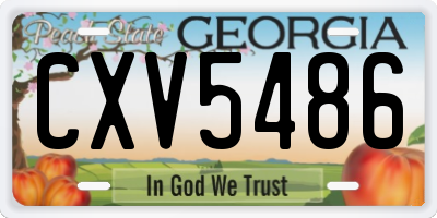 GA license plate CXV5486