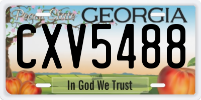 GA license plate CXV5488