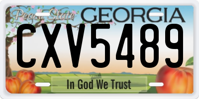 GA license plate CXV5489