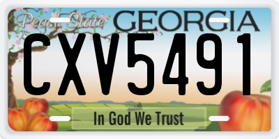 GA license plate CXV5491