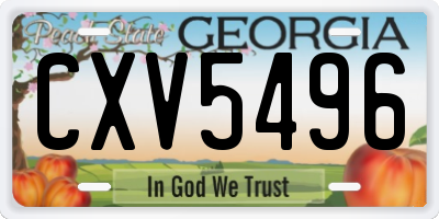 GA license plate CXV5496