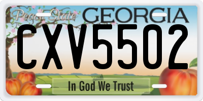 GA license plate CXV5502