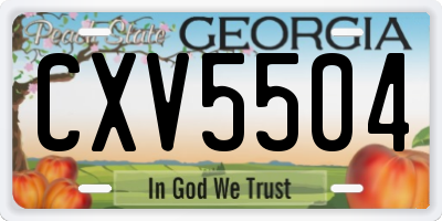 GA license plate CXV5504