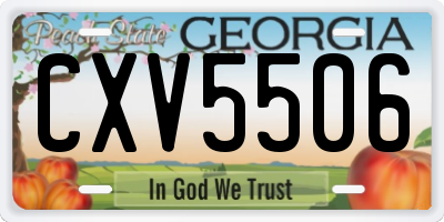 GA license plate CXV5506