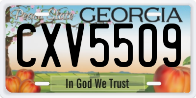 GA license plate CXV5509
