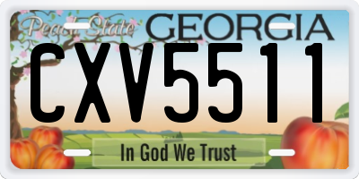 GA license plate CXV5511