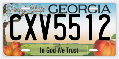 GA license plate CXV5512