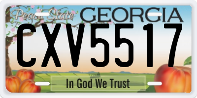 GA license plate CXV5517