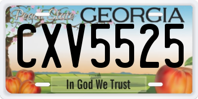 GA license plate CXV5525