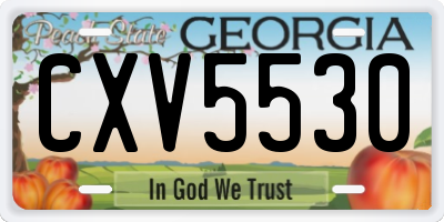 GA license plate CXV5530