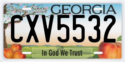 GA license plate CXV5532