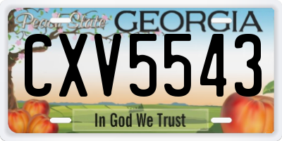 GA license plate CXV5543