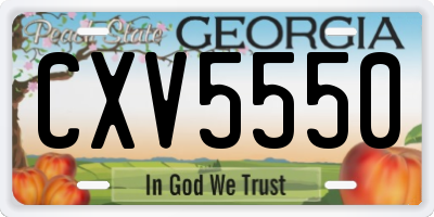 GA license plate CXV5550