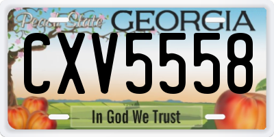GA license plate CXV5558