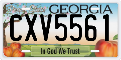 GA license plate CXV5561