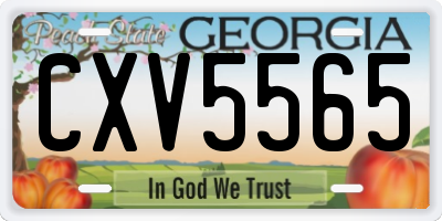 GA license plate CXV5565