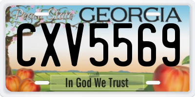 GA license plate CXV5569