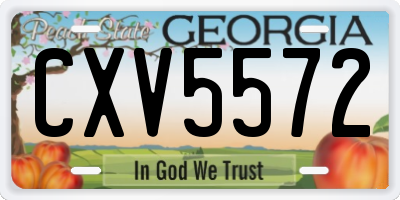 GA license plate CXV5572