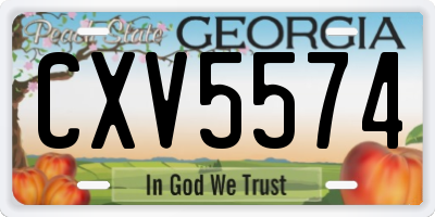 GA license plate CXV5574